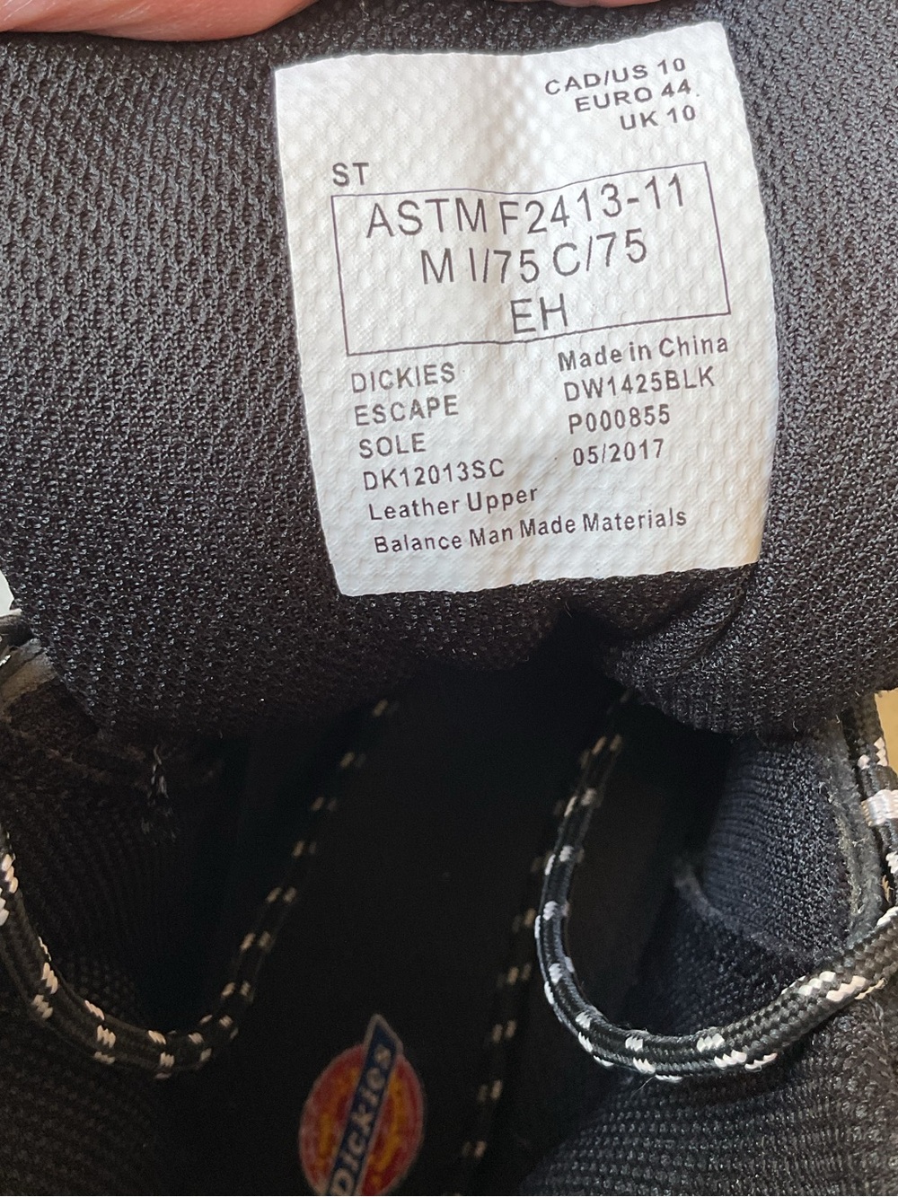 Dickies Black Tactical Work Boots with Lug Sole Steel Toe Size 10 - Picture 6 of 9
